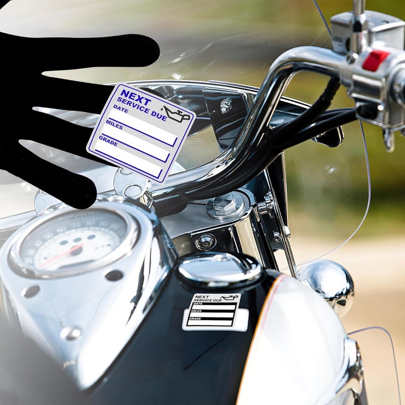 GUEER for Oil Change Stickers Vinyl 300 Pcs 2”x 2” Service Black Stickers, Next Service Due Reminder Sticker Labels, Easy to Write on, Easy to Peel with No Residue (Blue) - Image 4